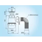 К1310 кухня 1 1/2*40, литий нерж. випуск, пробка, гофротруба 40*40/50 {25}