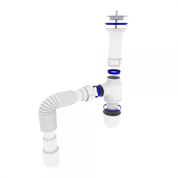 Сифон для кухонної мийки Kronoplast У-1050 1 1/2 з литим випуском Ø40 x 40/50 (SY11000043)