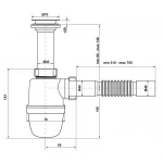 Сифон для кухонної мийки Kronoplast У-1050 1 1/2 з литим випуском Ø40 x 40/50 (SY11000043)