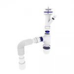 Сифон для кухонної мийки Kronoplast У-1550 1 1/2 з литим випуском і відведенням до пральної машини Ø40х40/50 (SY13000043)