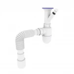 Сифон для кухонної мийки Kronoplast У-1550 1 1/2 з литим випуском і відведенням до пральної машини Ø40х40/50 (SY13000043)