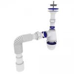 Сифон для умивальника Kronoplast Т-1050 1 1/4 з литим випуском і гнучкою трубою Ø40х40/50 (SТ12000043)