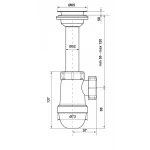 Сифон для умивальника Kronoplast Т-1050 1 1/4 з литим випуском і гнучкою трубою Ø40х40/50 (SТ12000043)