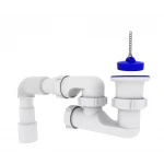 Сифон для ванни Kronoplast П-0555 1 1/2″, з ревізією та гнучкою трубкою Ø40 x 40/50 (SR14000033)