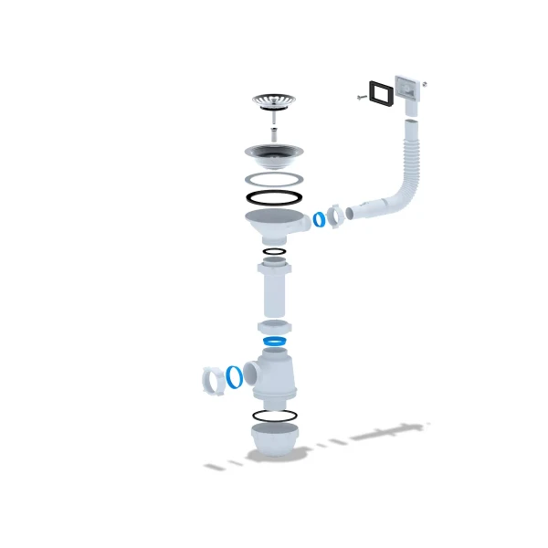 Сифон для кухонної мийки ANI-plast A0145S, 3 1/2