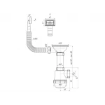 Сифон для кухонної мийки ANI-plast A0145S, 3 1/2