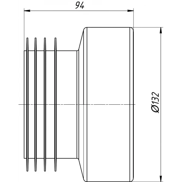 Манжета пряма для унітазу ANI-plast W0210 Ø110