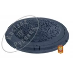 Садовый люк РУСЛАНА черный полимерно-песчаный диаметр корпуса 730мм, диаметр крышки 630мм (нагрузка 1т)