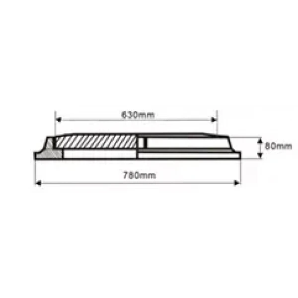Люк РУСЛАНА средний ТУ черный полимерно-песчаный диаметром корпуса 780 мм и диаметром крышки 630 мм (нагрузка до 8 т)