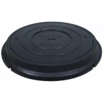 Люк РУСЛАНА средний ТУ черный полимерно-песчаный диаметром корпуса 780 мм и диаметром крышки 630 мм (нагрузка до 8 т)