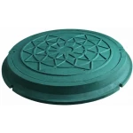 Люк РУСЛАНА легкий полимерно-песчаный зелёный (А15) диаметр корпуса 780 мм, диаметр крышки 630 мм (нагрузка 1.5 т)