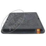 Люк ревизионный РУСЛАНА КВАДРАТ.черн.(А 15) 710 мм с полимерно-песчаным корпусом, крышка 600 мм черный (нагрузка 1.5т) с замком