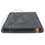 Люк садовый РУСЛАНА КВАДРАТ. 710мм, крышка 600мм, черный полимерно-песчаный корпус (нагрузка 1т)