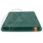 Люк садовый КВАДРАТНЫЙ РУСЛАНА 710 мм, крышка 600 мм, зеленый полимерно-песчаный корпус (нагрузка 1т)