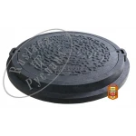 Люк РУСЛАНА легкий Черный ЕВРО (А15) с полимерно-песчаным замком, диаметр корпуса 820 мм, диаметр крышки 665 мм (нагрузка 1.5 т)