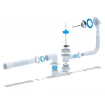 Сифон для ванни ANI-plast Е056 плоский з випуском 1 1/2