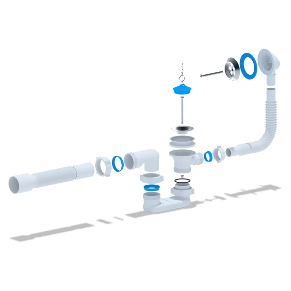 Сифон для ванни ANI-plast Е056 плоский з випуском 1 1/2
