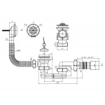 Сифон для ванни ANI-plast Е056 плоский з випуском 1 1/2