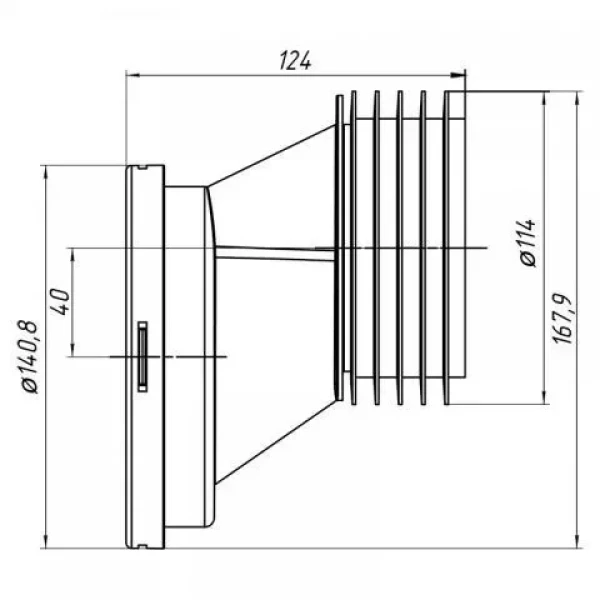 Ексцентрик жорсткий ANI-plast W0420 із випуском Ø110 мм, зміщення 40 мм