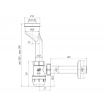 Сифон для писсуара ANI PLAST U1003 с выходом на 32 мм и прямой трубой 32 мм