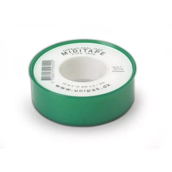 Стрічка тефлонова UNIPAK MIDITAPE 12x0.1 мм 13,2 м, білий