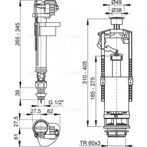 Сифон для раковини ALCA PLAST SA2000S 1/2