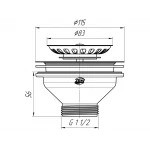 М250 Випуск 115 мм із нерж. сіткою 1 1/2 