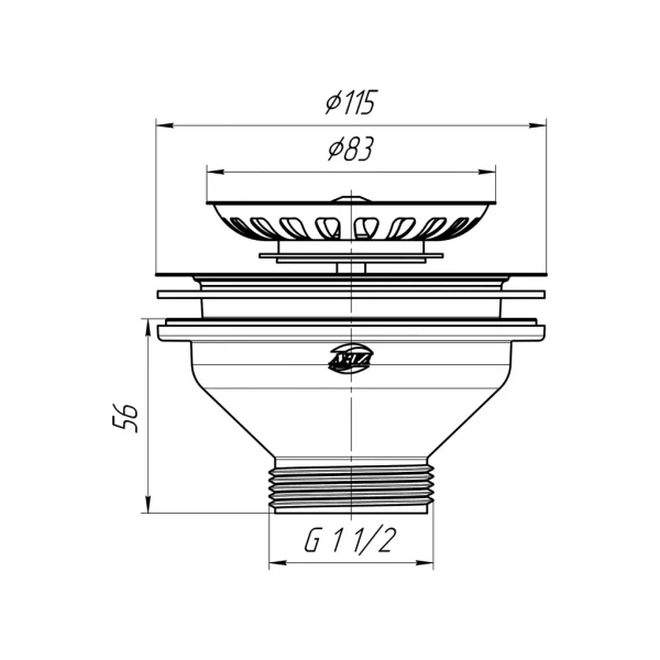 М250 Випуск 115 мм із нерж. сіткою 1 1/2 