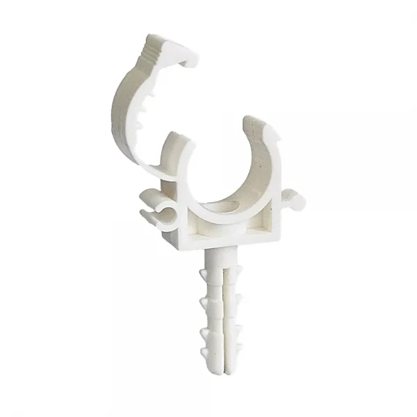 Крепление для труб WEZER одинарное с дюбелем и застежкой 16 мм.