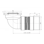 Подовжувач гнучкий для унітазу ANI-plast K732R випуск Ø110/90° (370-950 мм)