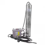 Скважинный насос SCM 100 308-1.1 с нижним забором воды диаметром 96мм с поплавком, максимальный напор 60м, максимальная производительность 60 л/мин.