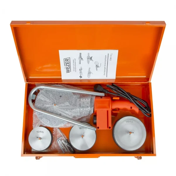 Сварочный комплект для пайки ППР труб WEZER CF-110-3 1200 Вт с насадками Ø75-110