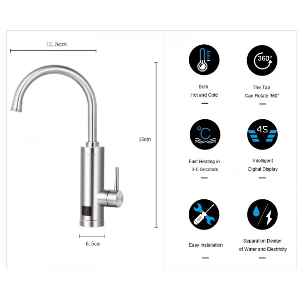 Проточний водонагрівач WEZER SDR-C10T кухня з датчиком темп.