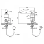 Проточный водонагреватель WEZER SDR-D05T с датчиком температуры для кухни