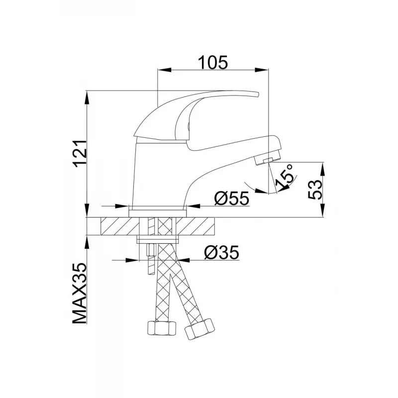 Смеситель для умывальника FRAP F1003 хромированный