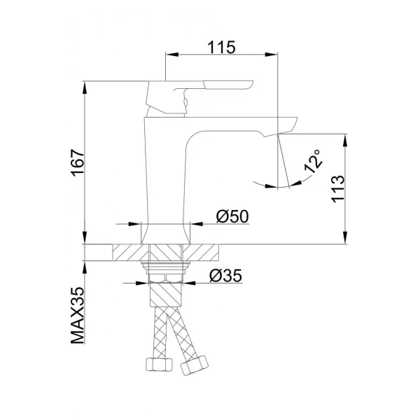 Смеситель для умывальника FRAP F1034 белый/хром