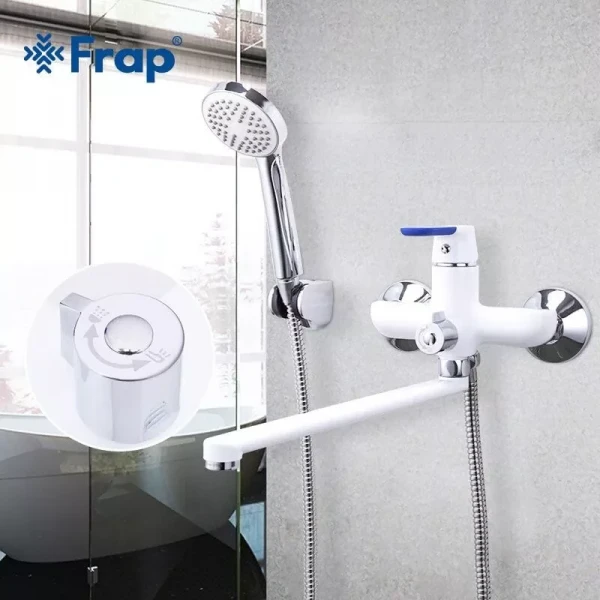 Смеситель для ванны FRAP F2234 белый/хром