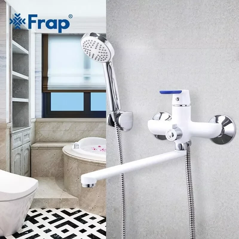Смеситель для ванны FRAP F2234 белый/хром