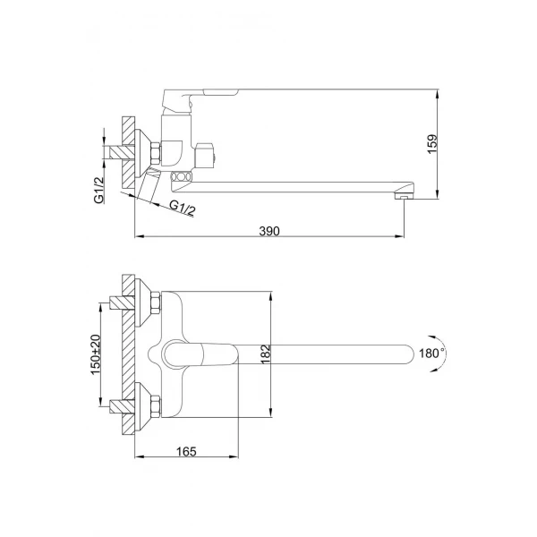 Смеситель для ванны FRAP F2234 белый/хром
