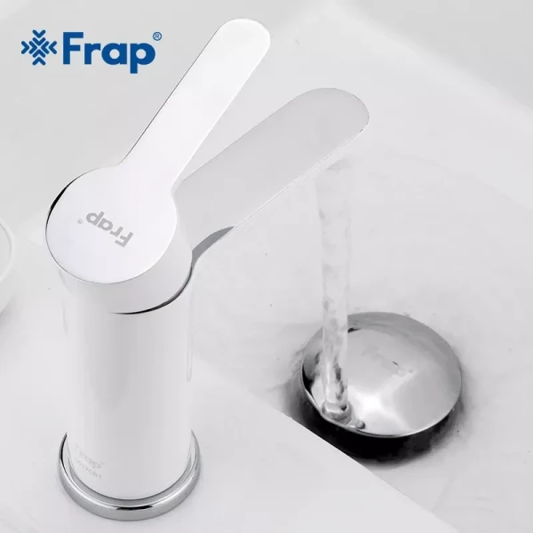 Смеситель для умывальника FRAP F1041 белый/хром