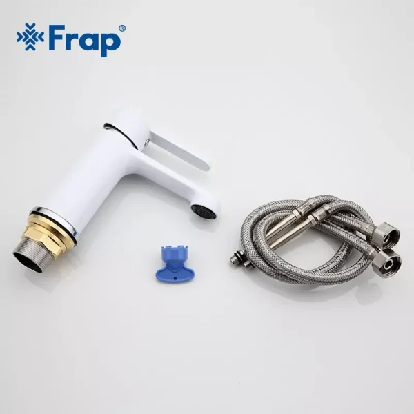 Смеситель для умывальника FRAP F1041 белый/хром