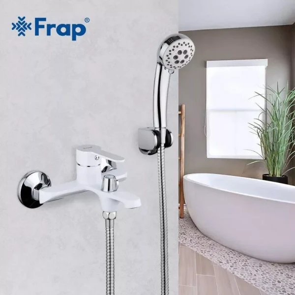 Смеситель для ванны FRAP F3241 белый/хром