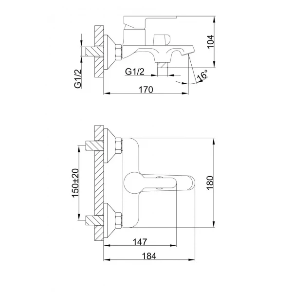 Смеситель для ванны FRAP F3241 белый/хром
