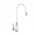 Смеситель для кухни FRAP F4041 с гибким изливом белый/хром