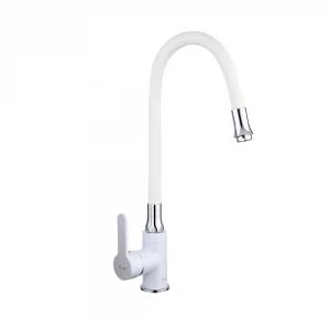 Смеситель для кухни FRAP F4041 с гибким изливом белый/хром