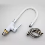 Смеситель для кухни FRAP F4041 с гибким изливом белый/хром