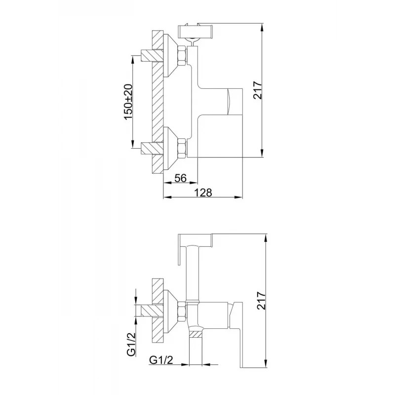 Гигиенический душ FRAP F2041-8 белый/хром