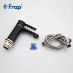 Смеситель для умывальника FRAP F1042 черный/хром