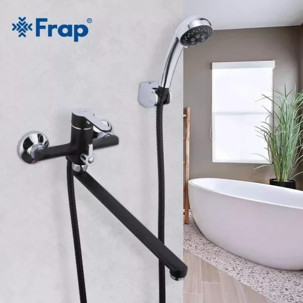 Смеситель для ванны FRAP F2242 черный/хром