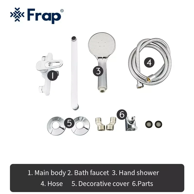 Смеситель для ванны FRAP F2249 белый/хром